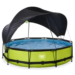 Exit Toys Exit - Piscina Lime verde diámetro 360 x 76 cm con filtro y toldo negro* Juguetes De Verano|Piscinas