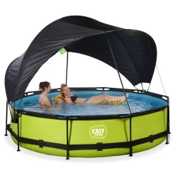 Exit Toys Exit - Piscina Lime verde diámetro 360 x 76 cm con filtro y toldo negro* Juguetes De Verano|Piscinas