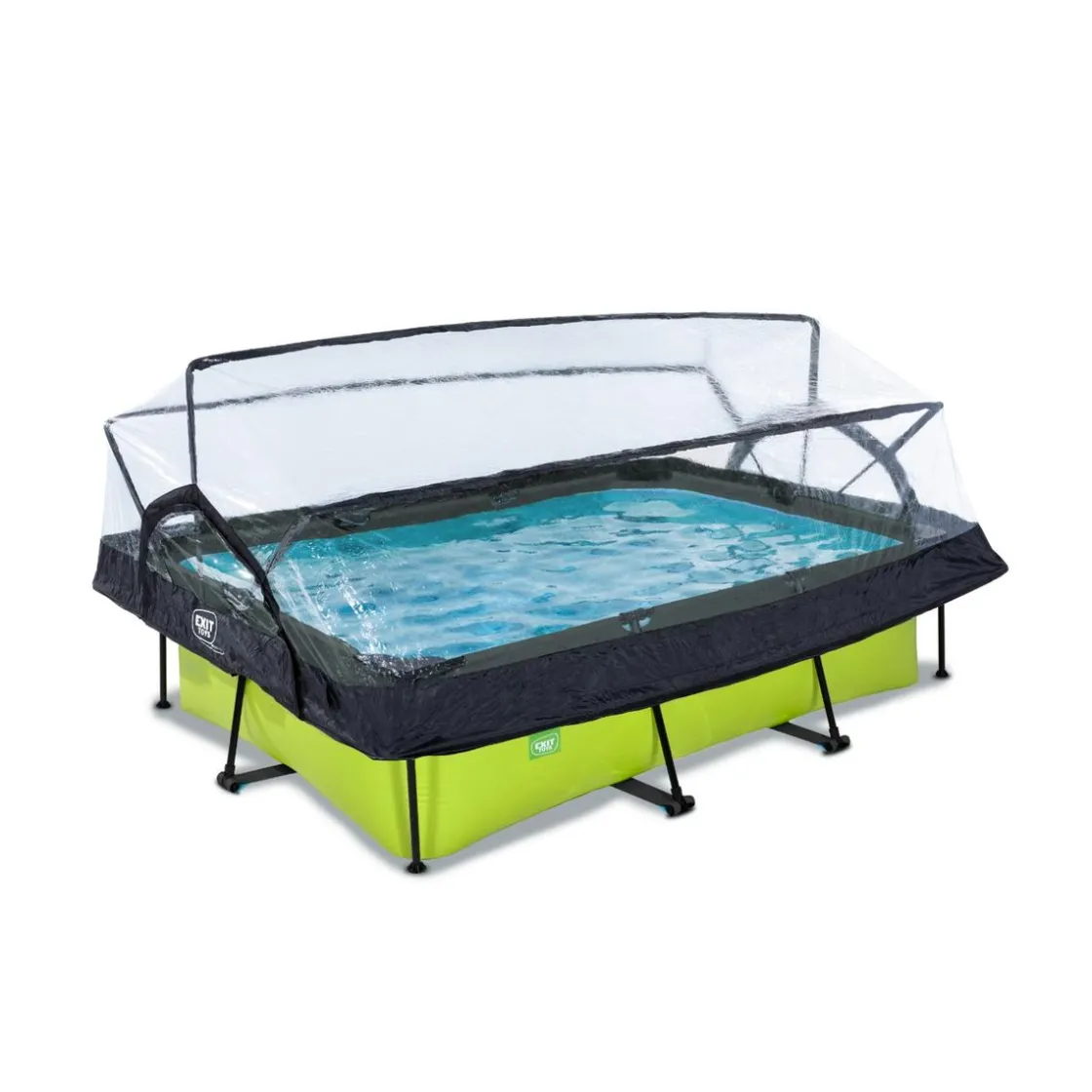 Exit Toys Exit - Piscina Lime verde 220 x 150 x 65 cm con filtro y cúpula transparente