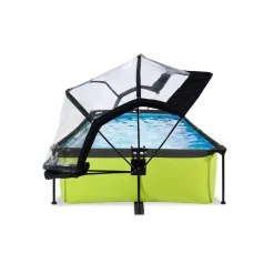 Exit Toys Exit - Piscina Lime verde 220 x 150 x 65 cm con filtro y cúpula transparente