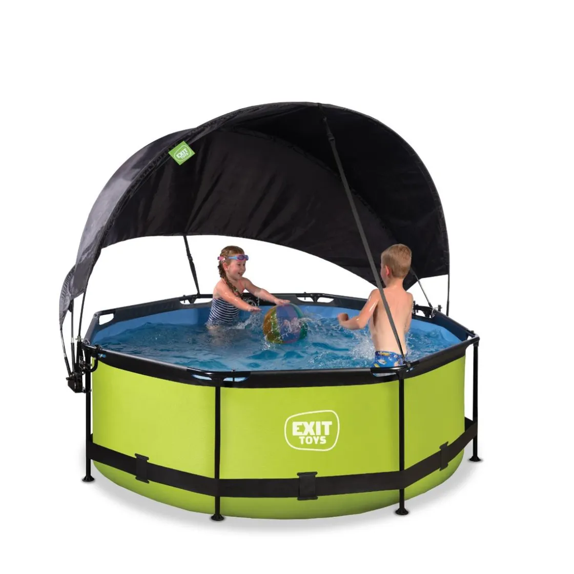 Exit Toys Exit - Piscina Lime verde diámetro 244 x 76 cm con filtro y toldo negro* Piscinas Tubulares|Piscinas