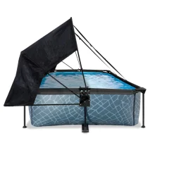 Exit Toys Exit - Piscina Stone efecto piedra gris 300 x 200 x 65 cm con filtro y toldo negro