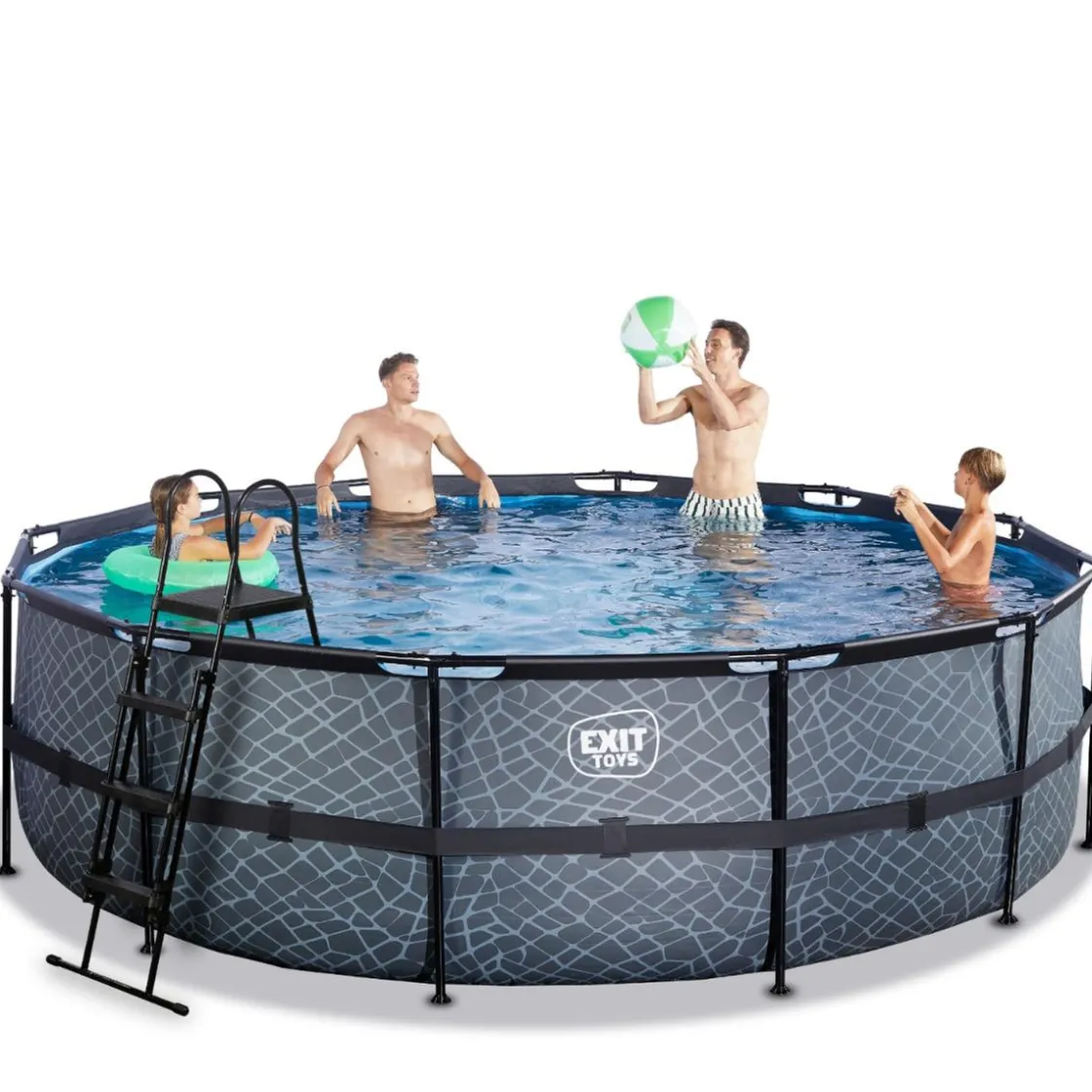 Exit Toys Exit - Piscina Stone gris diámetro 488 x 122 cm con filtro de arena* Piscinas|Juguetes De Verano