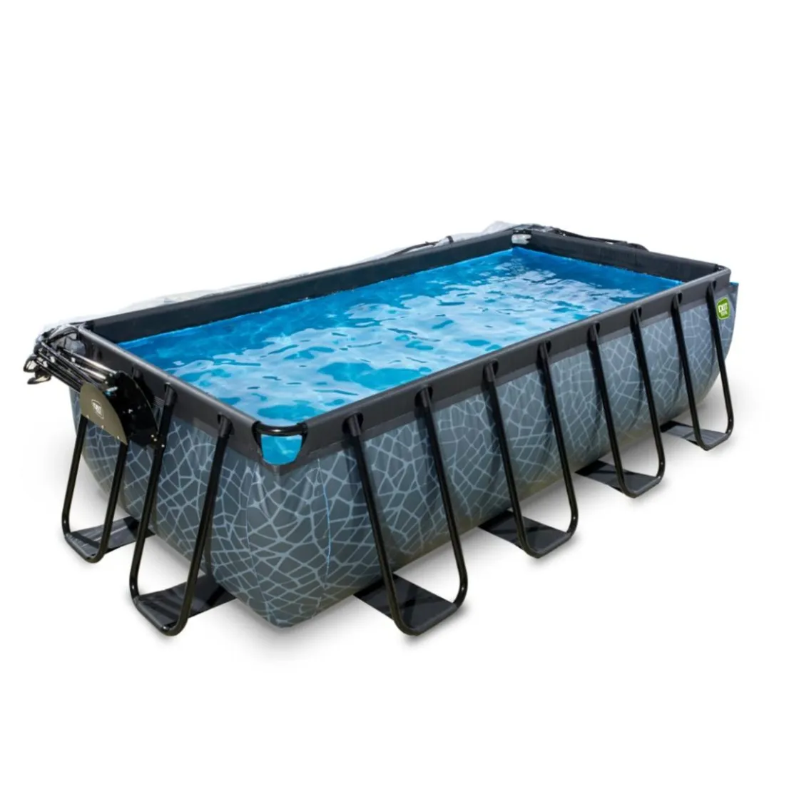 Exit Toys Exit - Piscina Stone gris 400 x 200 x 100 cm con filtro de arena, cúpula y bomba de calor* Piscinas|Juguetes De Verano