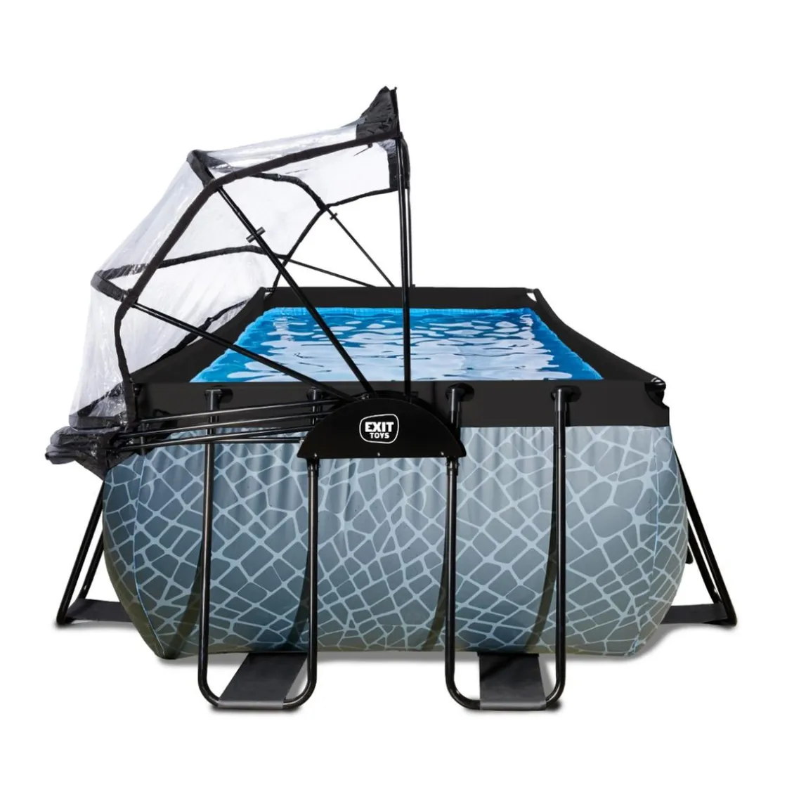 Exit Toys Exit - Piscina Stone gris 400 x 200 x 100 cm con filtro de arena, cúpula y bomba de calor* Piscinas|Juguetes De Verano