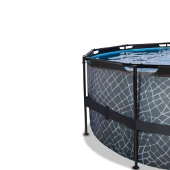 Exit Toys Exit - Piscina Stone gris diámetro 427 x 122 cm con filtro de arena, cúpula y bomba de calor* Piscinas|Juguetes De Verano