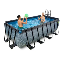 Exit Toys Exit - Piscina Stone gris 400 x 200 x 122 cm con filtro de cartucho