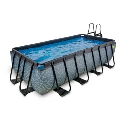 Exit Toys Exit - Piscina Stone gris 400 x 200 x 100 cm con filtro de arena