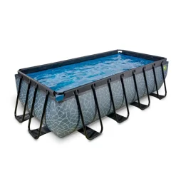Exit Toys Exit - Piscina Stone gris 400 x 200 x 100 cm con filtro de arena
