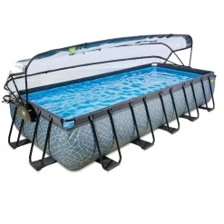 Exit Toys Exit - Piscina Stone gris 540 x 250 x 100 cm con filtro de arena y cúpula* Piscinas|Juguetes De Verano