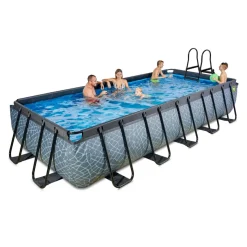 Exit Toys Exit - Piscina Stone gris 540 x 250 x 100 cm con filtro de arena y cúpula* Piscinas|Juguetes De Verano