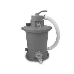 Exit Toys Exit - Piscina Stone gris diámetro 427 x 122 cm con filtro de arena y cúpula