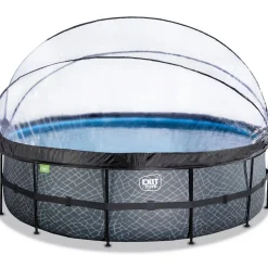 Exit Toys Exit - Piscina Stone gris diámetro 488 x 122 cm con filtro de arena y cúpula* Piscinas|Juguetes De Verano