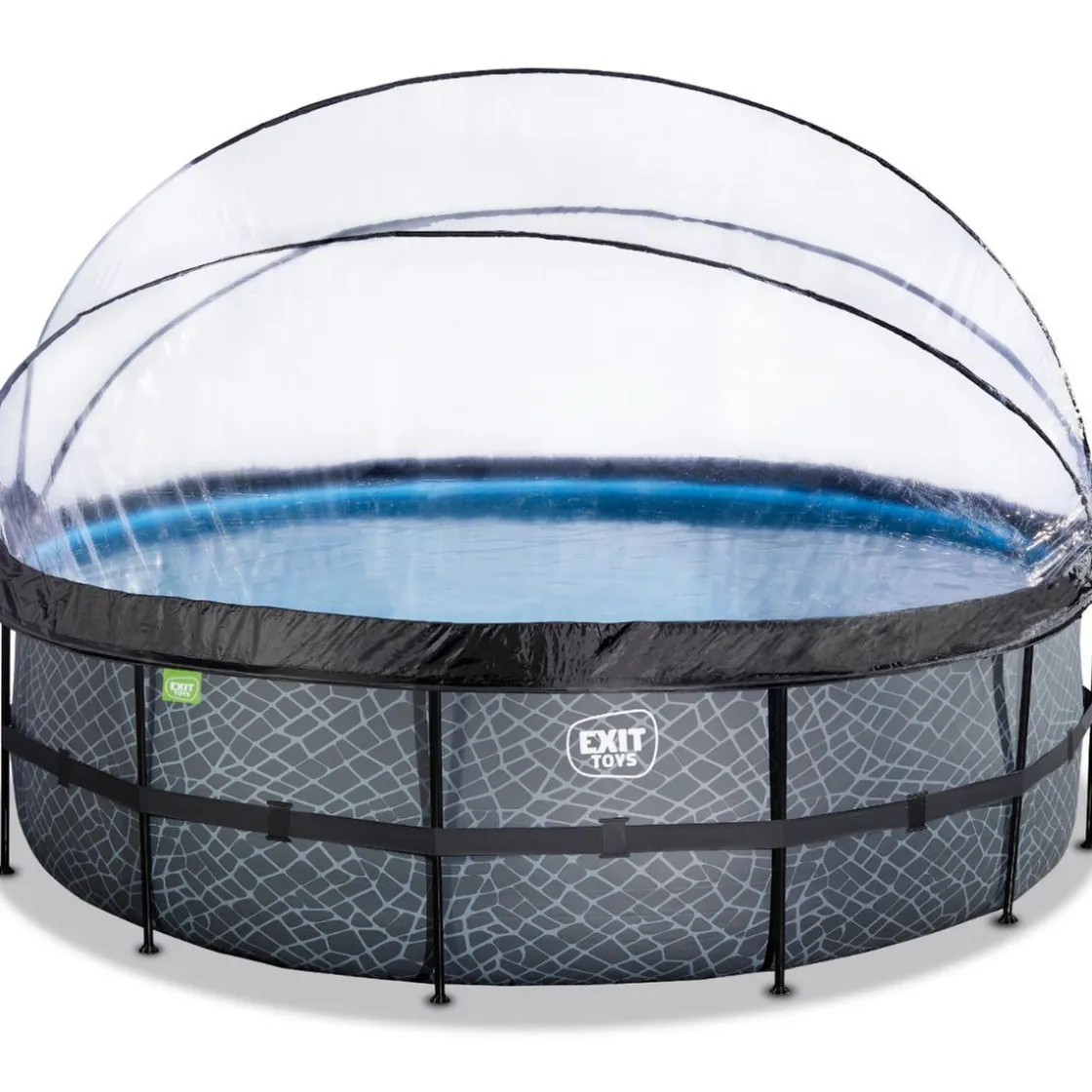 Exit Toys Exit - Piscina Stone gris diámetro 488 x 122 cm con filtro de arena y cúpula* Piscinas|Juguetes De Verano