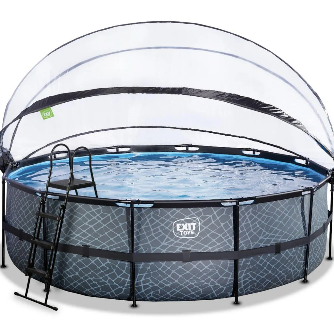 Exit Toys Exit - Piscina Stone gris diámetro 488 x 122 cm con filtro de arena y cúpula* Piscinas|Juguetes De Verano
