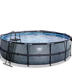 Exit Toys Exit - Piscina Stone gris diámetro 488 x 122 cm con filtro de arena y cúpula* Piscinas|Juguetes De Verano