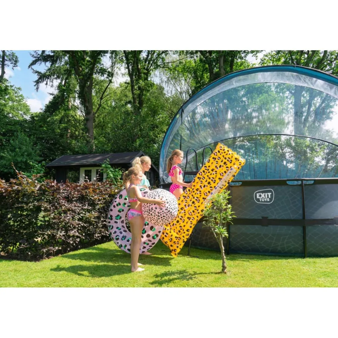 Exit Toys Exit - Piscina Stone gris diámetro 488 x 122 cm con filtro de arena y cúpula* Piscinas|Juguetes De Verano
