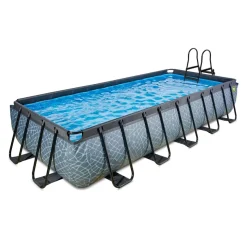 Exit Toys Exit - Piscina Stone gris 540 x 250 x 100 cm con filtro de cartucho