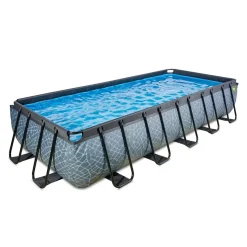 Exit Toys Exit - Piscina Stone gris 540 x 250 x 100 cm con filtro de arena