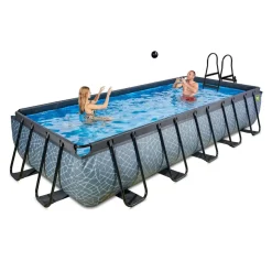 Exit Toys Exit - Piscina Stone gris 540 x 250 x 100 cm con filtro de arena