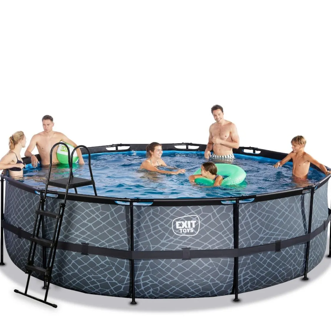 Exit Toys Exit - Piscina Stone gris diámetro 488 x 122 cm con filtro de cartucho* Piscinas|Juguetes De Verano