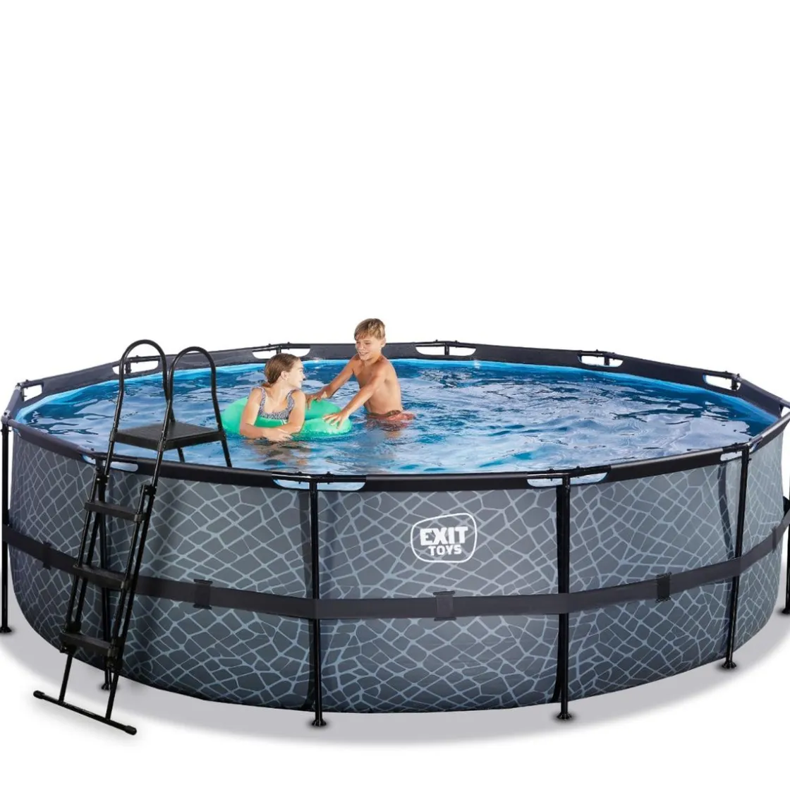 Exit Toys Exit - Piscina Stone gris diámetro 488 x 122 cm con filtro de cartucho* Piscinas|Juguetes De Verano