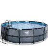 Exit Toys Exit - Piscina Stone gris diámetro 450 x 122 cm con filtro de cartucho