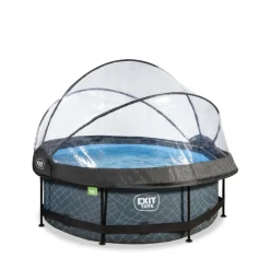 Exit Toys EXIT - Piscina Stone redonda 244 cm con cúpula y bomba de filtro