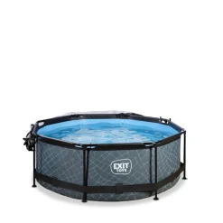 Exit Toys EXIT - Piscina Stone redonda 244 cm con cúpula y bomba de filtro