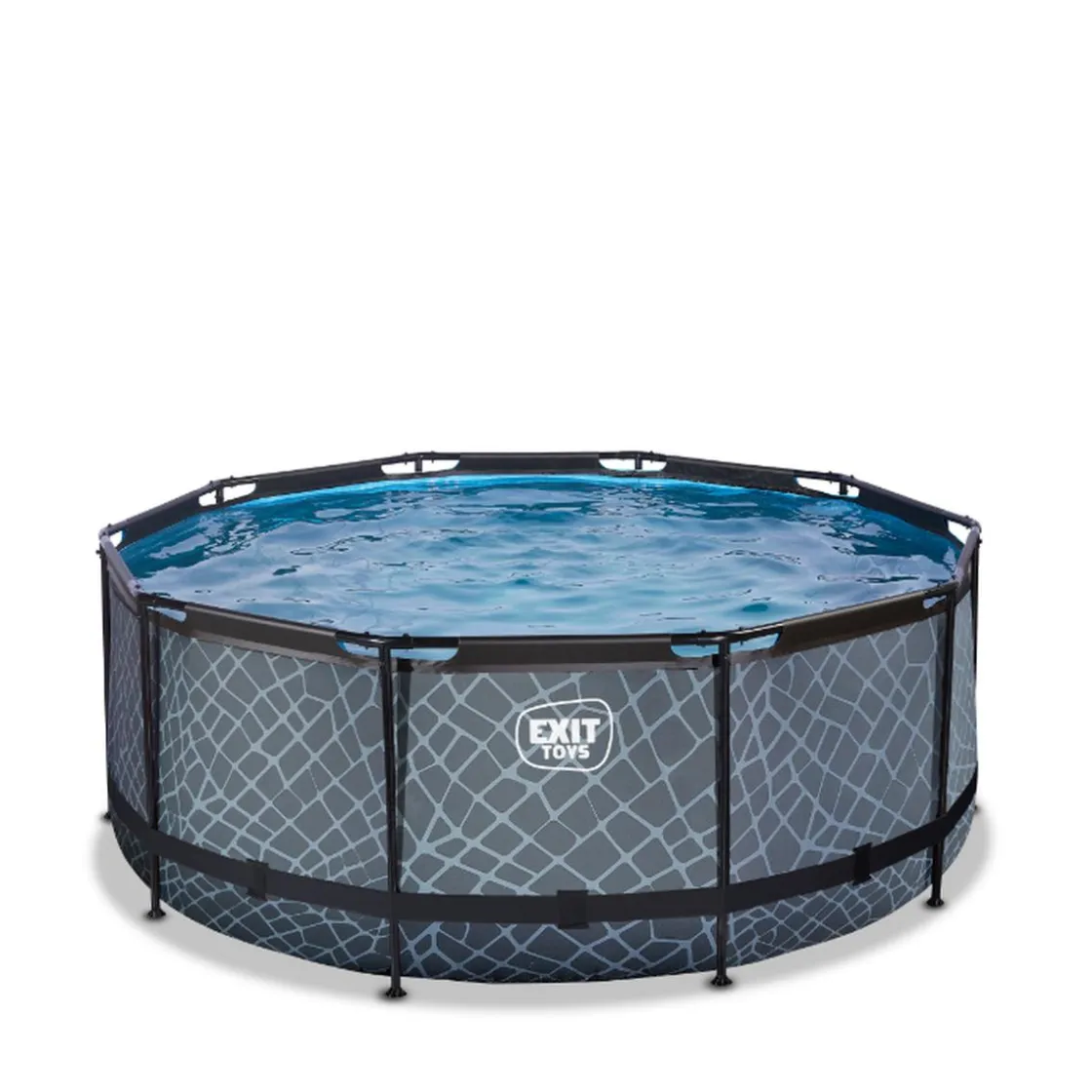 Exit Toys EXIT - Piscina Stone redonda 360 cm con escalera y bomba de filtro* Juguetes De Verano|Piscinas