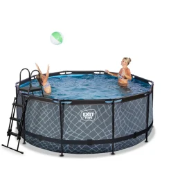 Exit Toys EXIT - Piscina Stone redonda 360 cm con escalera y bomba de filtro* Juguetes De Verano|Piscinas