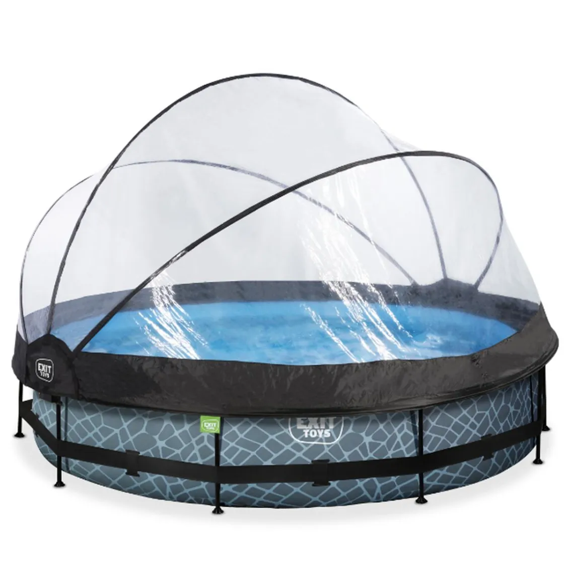 Exit Toys EXIT - Piscina Stone redonda 360 cm con cúpula y bomba de filtro