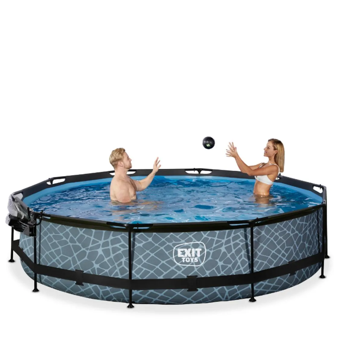 Exit Toys EXIT - Piscina Stone redonda 360 cm con cúpula y bomba de filtro