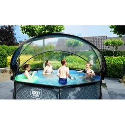 Exit Toys EXIT - Piscina Stone redonda 300 cm con cúpula y bomba de filtro* Piscinas|Juguetes De Verano