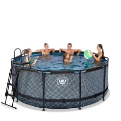 Exit Toys EXIT - Piscina Stone redonda con bomba de filtro 360 cm* Piscinas|Juguetes De Verano