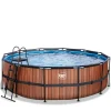 Exit Toys Exit - Piscina Wood efecto madera diámetro 450 x 122 cm con filtro de cartucho* Piscinas|Juguetes De Verano