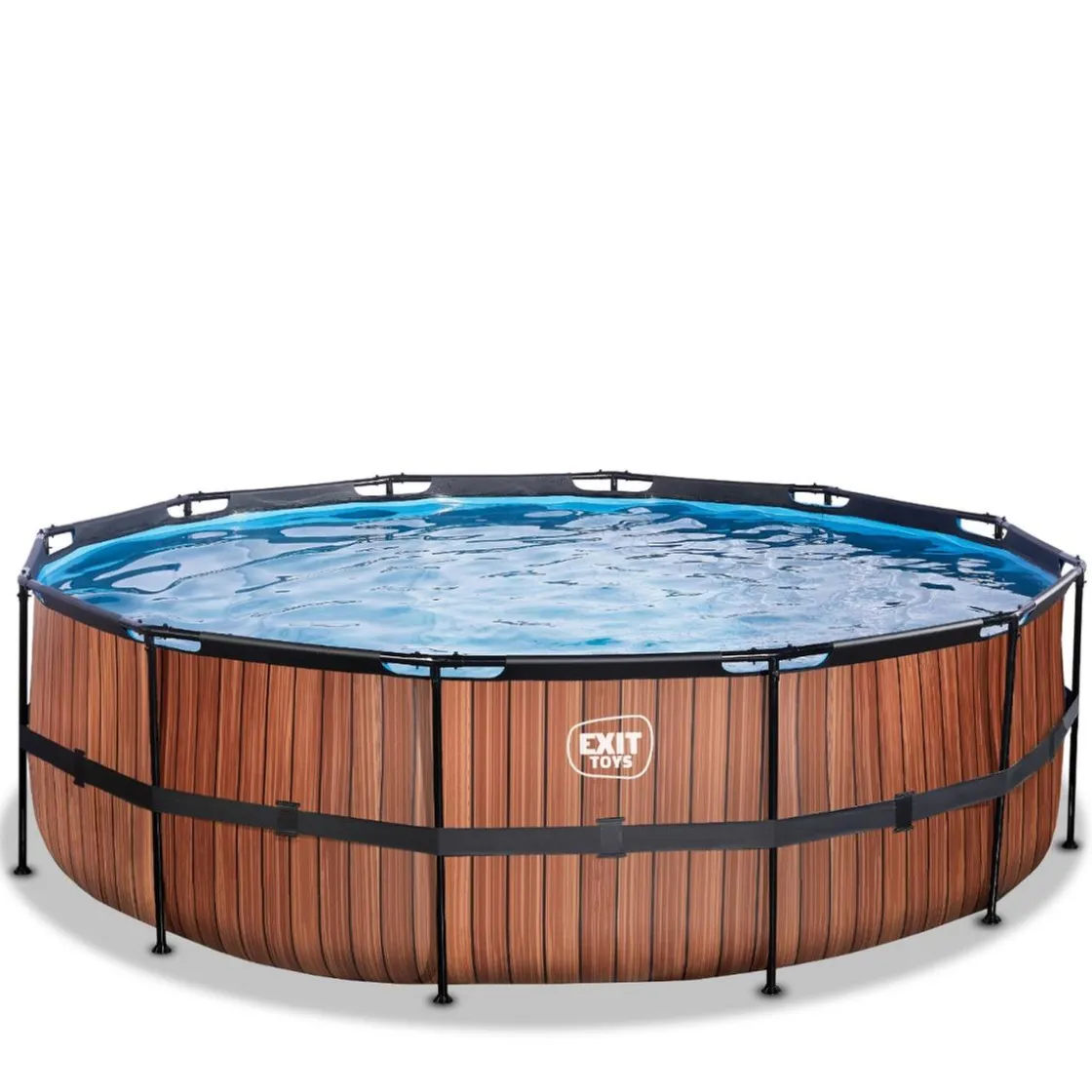 Exit Toys Exit - Piscina Wood efecto madera diámetro 450 x 122 cm con filtro de cartucho* Piscinas|Juguetes De Verano