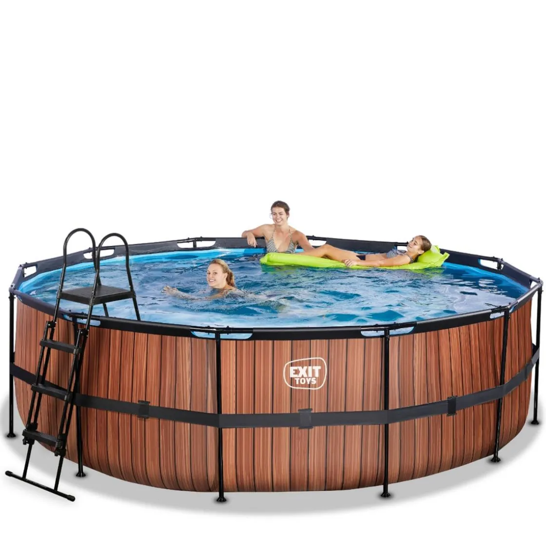 Exit Toys Exit - Piscina Wood efecto madera diámetro 450 x 122 cm con filtro de cartucho* Piscinas|Juguetes De Verano