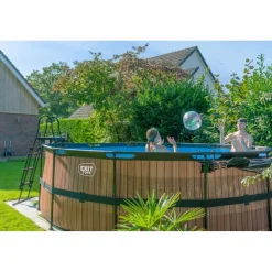 Exit Toys Exit - Piscina Wood efecto madera diámetro 450 x 122 cm con filtro de cartucho* Piscinas|Juguetes De Verano