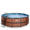 Exit Toys Exit - Piscina Wood efecto madera diámetro 427 x 122 cm con filtro de cartucho