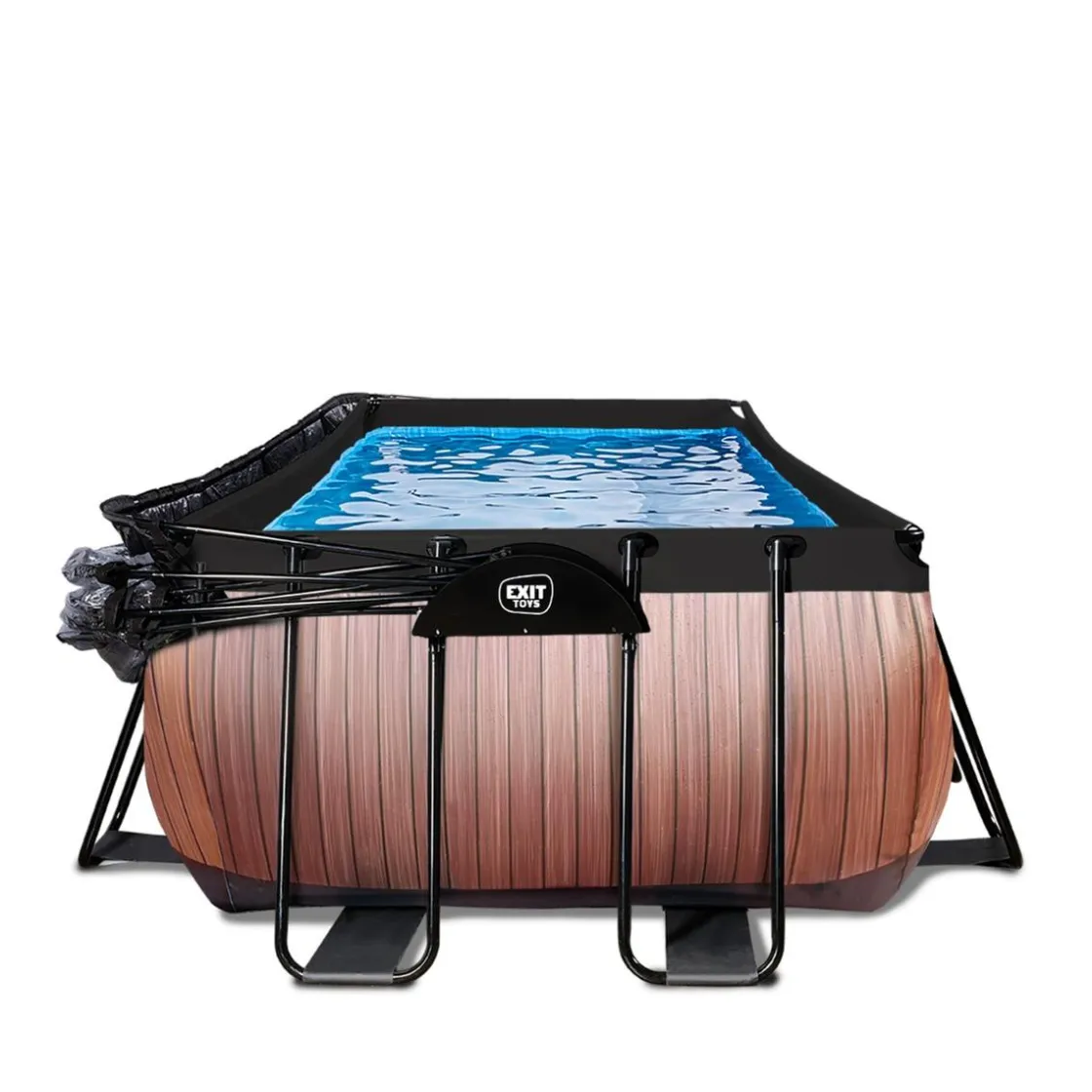 Exit Toys Exit - Piscina Wood efecto madera 540 x 250 x 122 cm con filtro de arena, cúpula y bomba de calor* Piscinas|Juguetes De Verano