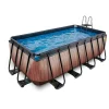 Exit Toys Exit - Piscina Wood efecto madera 400 x 200 x 122 cm con filtro de cartucho