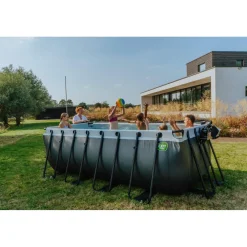 Exit Toys Exit - Piscina Wood efecto madera 400 x 200 x 122 cm con filtro de cartucho