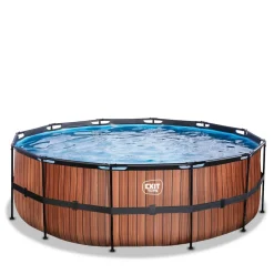 Exit Toys Exit - Piscina Wood efecto madera diámetro 427 x 122 cm con filtro de arena* Piscinas|Juguetes De Verano