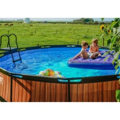 Exit Toys Exit - Piscina Wood efecto madera diámetro 427 x 122 cm con filtro de arena* Piscinas|Juguetes De Verano