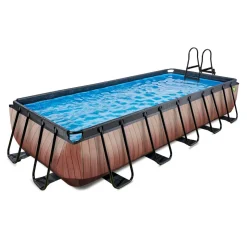 Exit Toys Exit - Piscina Wood efecto madera 540 x 250 x 100 cm con filtro de cartucho