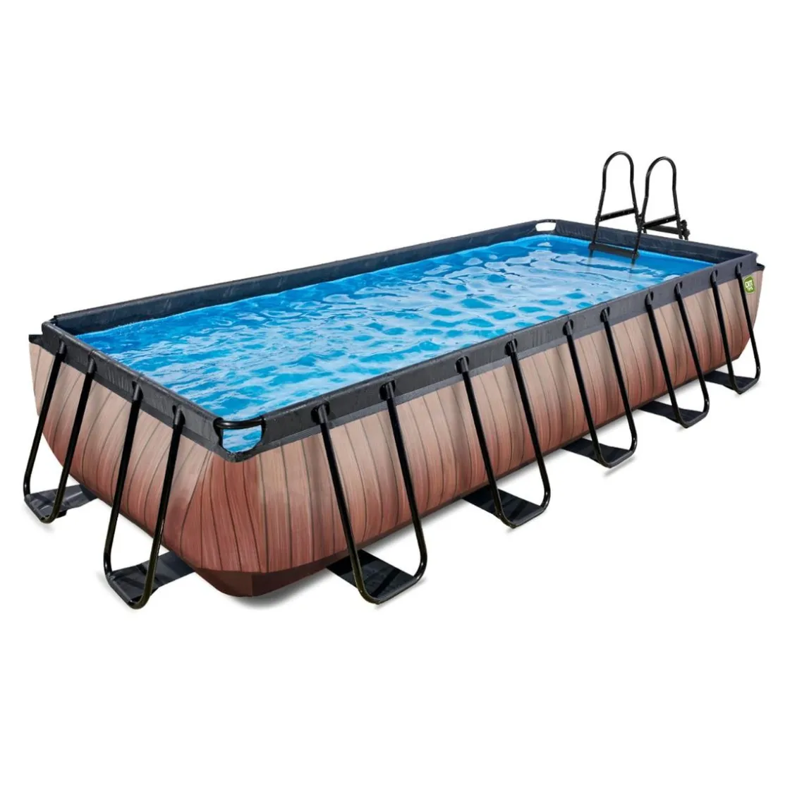 Exit Toys Exit - Piscina Wood efecto madera 540 x 250 x 100 cm con filtro de cartucho
