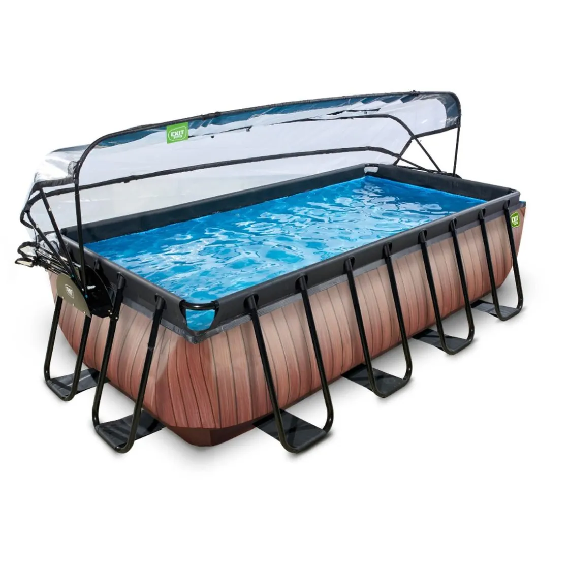 Exit Toys Exit - Piscina Wood efecto madera 400 x 200 x 100 cm con filtro de arena y cúpula* Piscinas|Juguetes De Verano