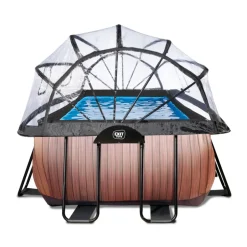 Exit Toys Exit - Piscina Wood efecto madera 400 x 200 x 100 cm con filtro de arena y cúpula* Piscinas|Juguetes De Verano