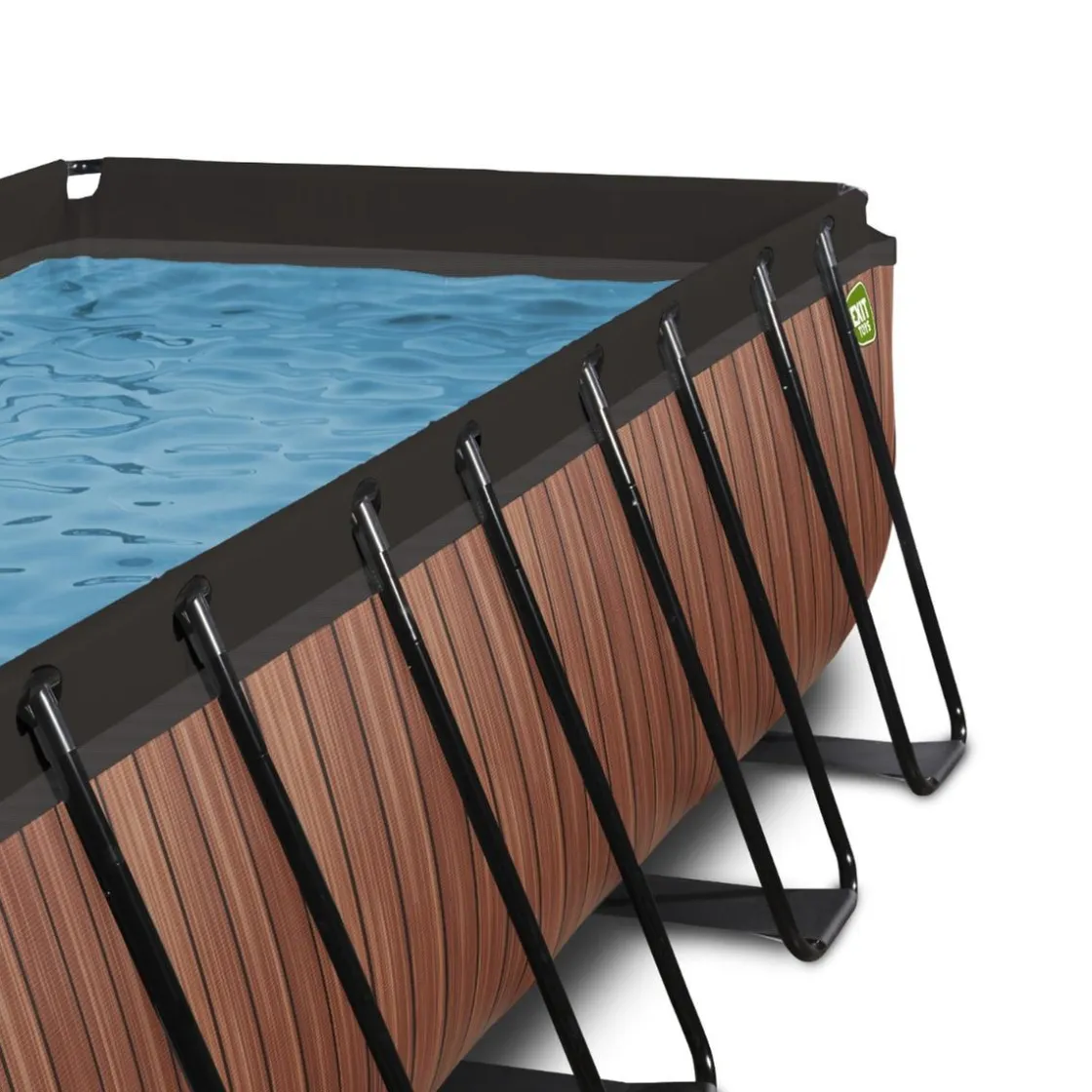 Exit Toys Exit - Piscina Wood efecto madera 400 x 200 x 100 cm con filtro de arena y cúpula* Piscinas|Juguetes De Verano